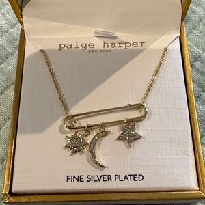 Paige Harper Silver Plated Necklace with Celestial Charms